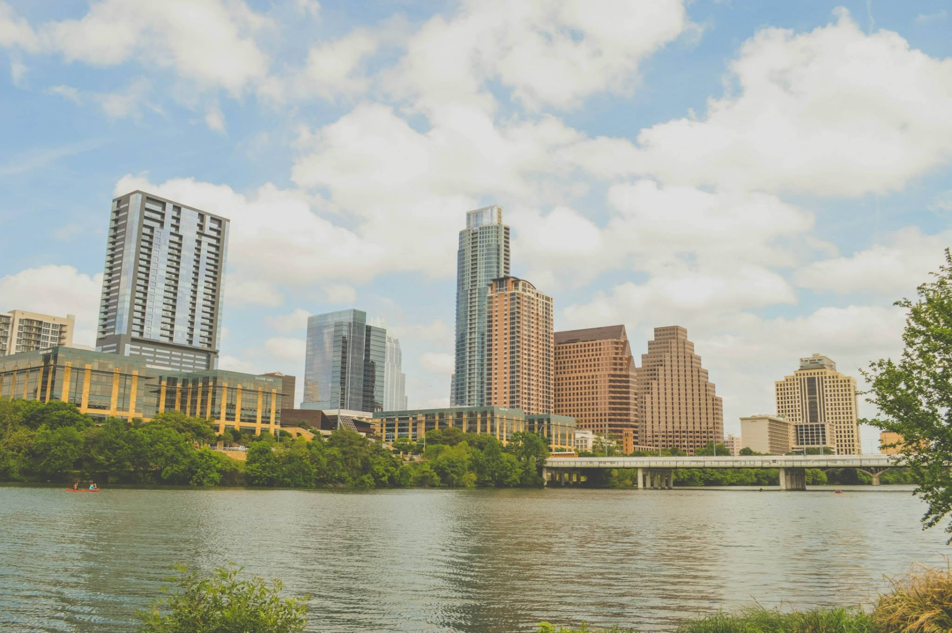 Austin skyline across Lady Bird Lake